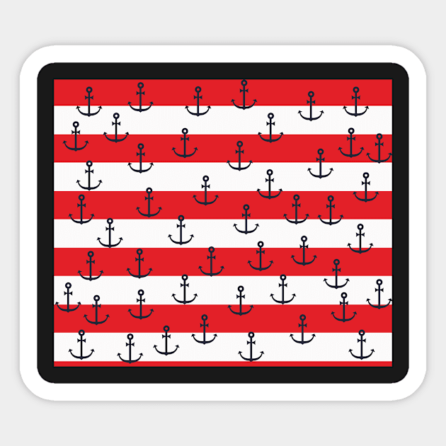 Anchors, Nautical Sticker by 47Merch